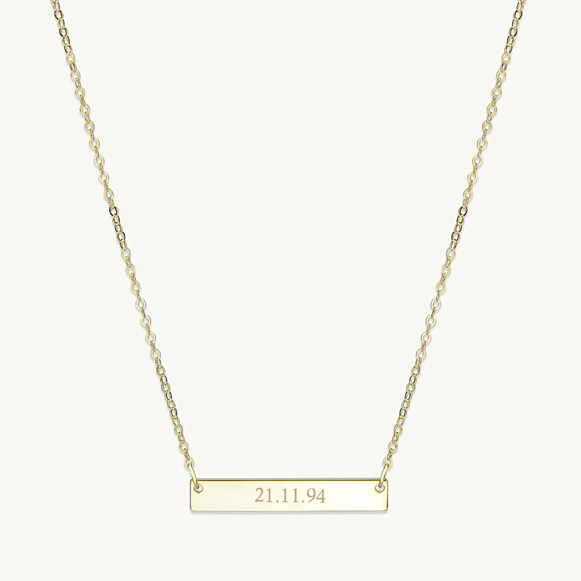 Engraved Personalised Bar Necklace | Camile And Stone Jewellery