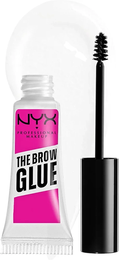 NYX PROFESSIONAL MAKEUP The Brow Glue, 16H Extreme Hold Eyebrow Gel (Clear), 0.18oz / 5g