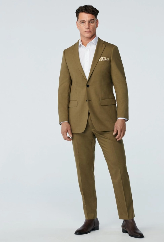 Custom Suits Made For You - Howell Wool Stretch Light Olive Suit | INDOCHINO