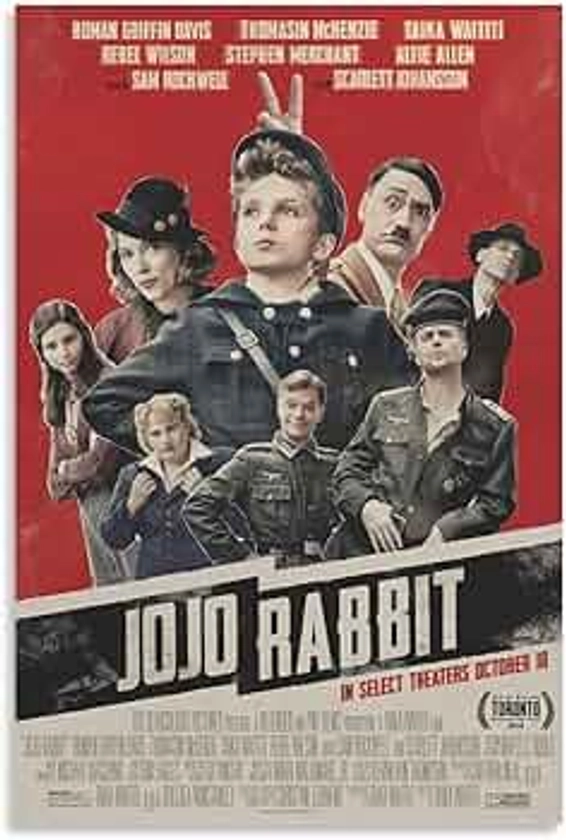 Posters for Room Aesthetic Jojo Rabbit Movie Poster Print Canvas Posters Wall Decor Paintings for Living Room Bedroom Office Unframe 08x12inch(20x30cm)