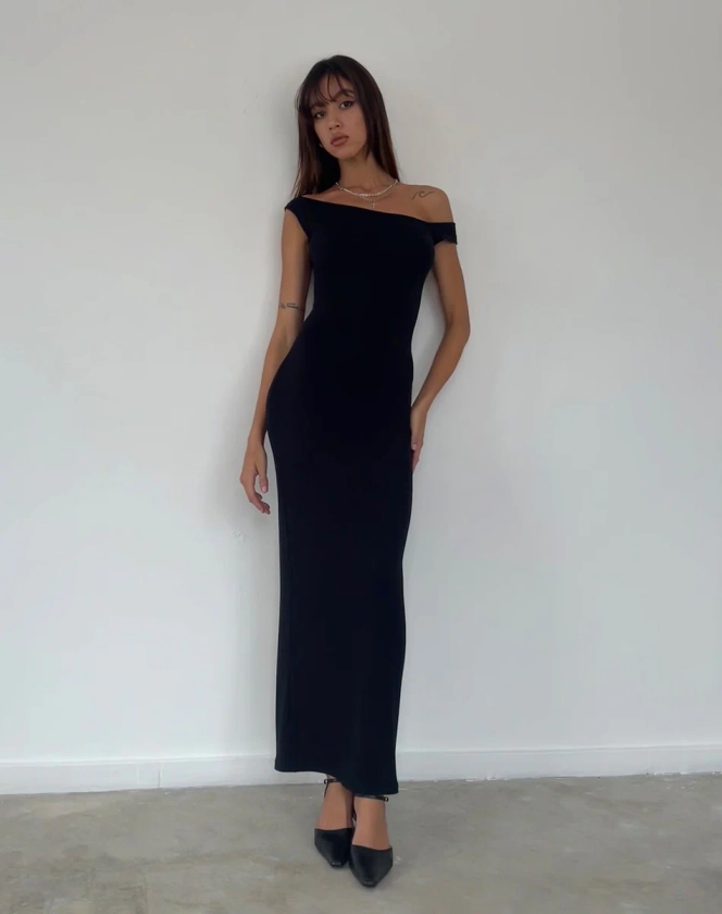 Tehyun Maxi Dress in Rib Black