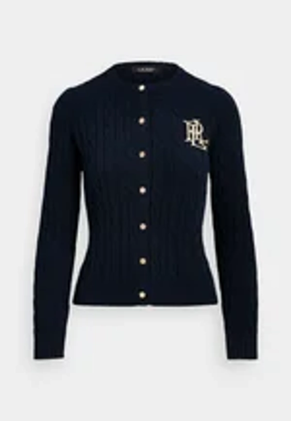 CABLE KNIT COTTON CARDIGAN - Gilet - navy