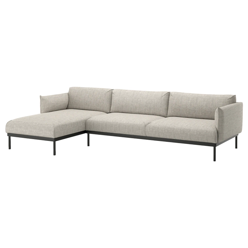 ÄPPLARYD sectional, 4-seat with chaise, Lejde light gray - IKEA