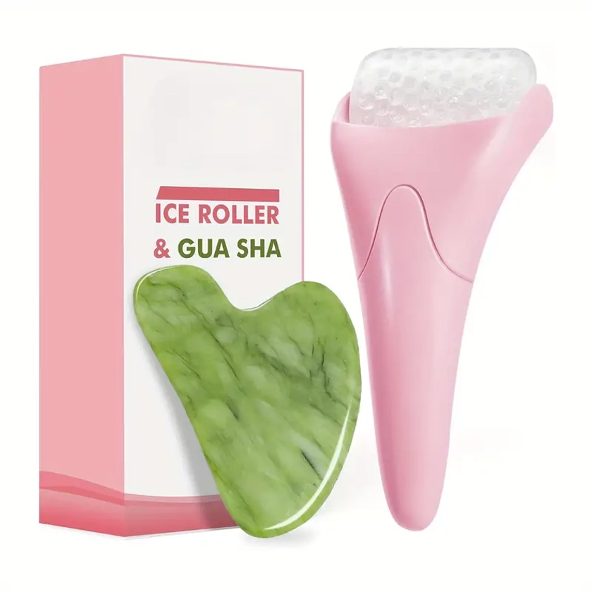 Facial Skin Care Tools Ice Roller And Gua Sha For Puffiness And Wrinkles | Temu