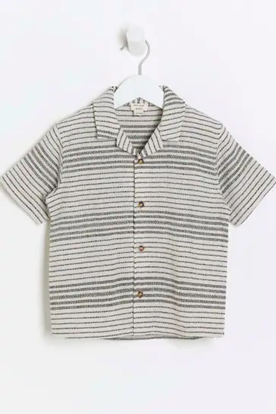 Buy River Island Grey Boys Stripe Textured Shirt from the Next UK online shop