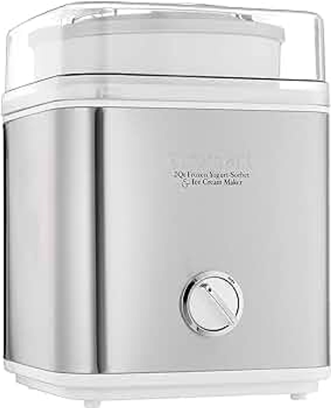 Cuisinart ICE-30R Pure Indulgence 2-Quart Frozen Yogurt, Sorbet and Ice Cream Maker, with Large Ingredient Spout for Mix ins, Makes Frozen Treats in 20 Minutes