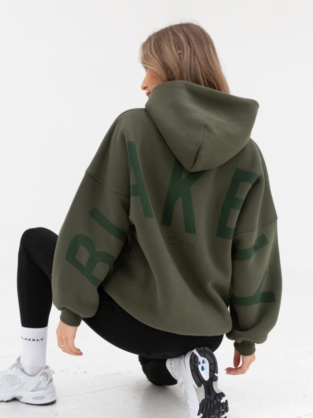 Buy Blakely Womens Khaki Green Tonal Isabel Oversized Hoodie | Free standard delivery over 99€*(T's & C's Apply)