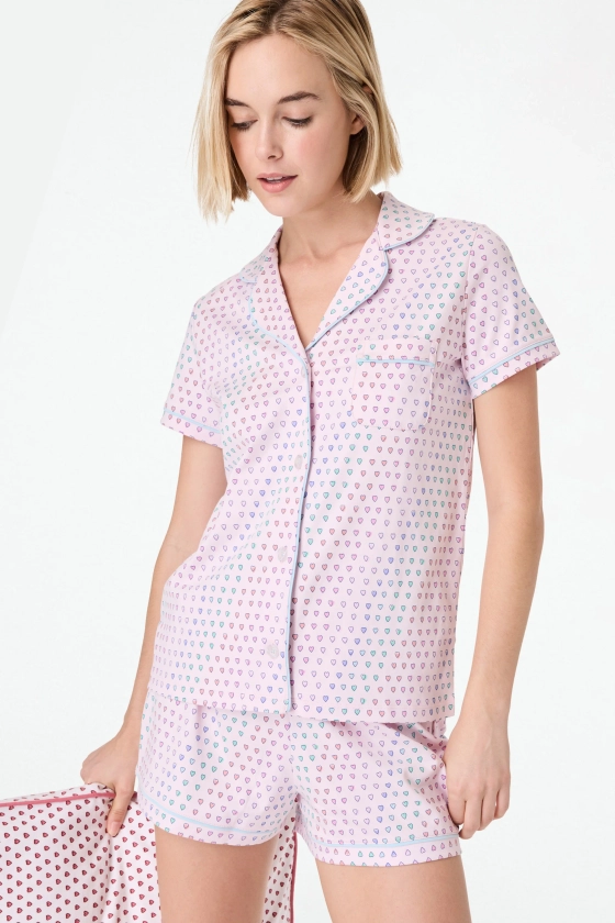 Disco Hearts Polo Pajamas | Roller Rabbit