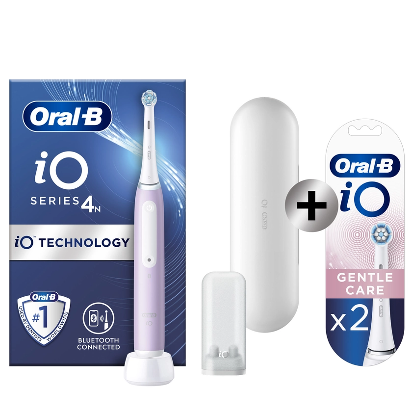 Oral-B iO 4 Lavande Brosse à dents électrique avec brossette + 2 brossettes