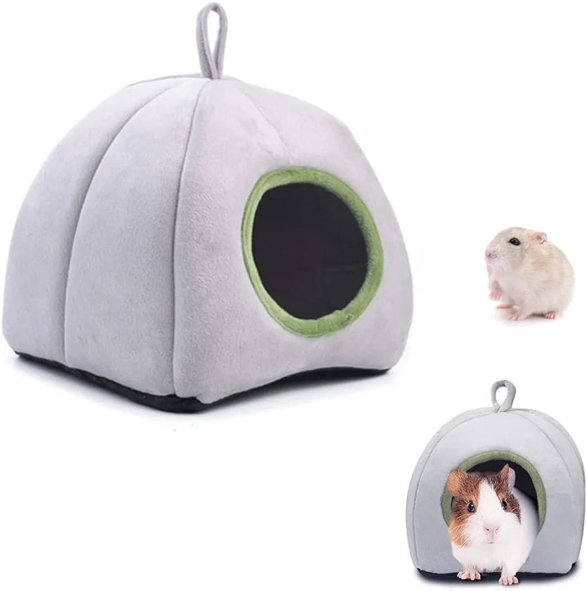 Qpets® Hamster Cage Soft Plush Hamster Bed Washable Hamster Cage Accessories Small Pet Bed Hideout for Chinchilla, Hamster, Hedgehog(Grey, 1 pcs) : Amazon.in: Pet Supplies
