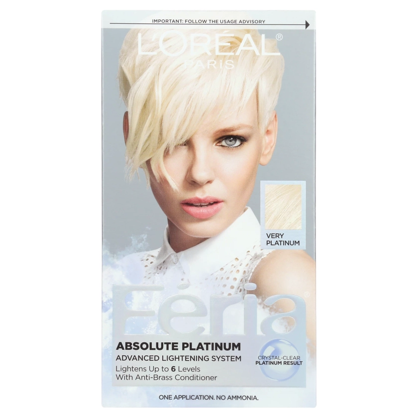 L'Oreal Paris Feria Multi-Faceted Shimmering Permanent Hair Color, Very Platinum, 1 Kit