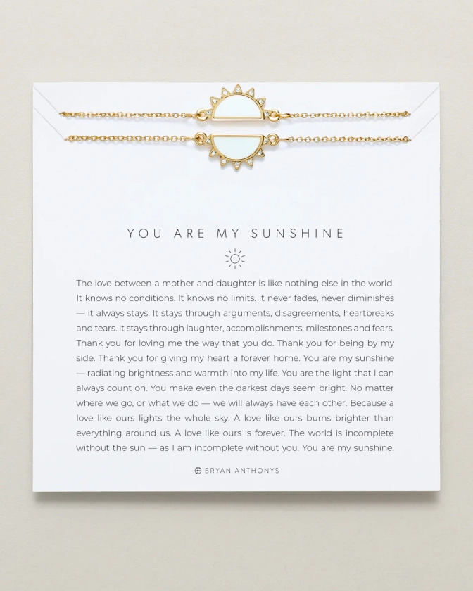 You Are My Sunshine Mother Daughter Necklace Set | Bryan Anthonys