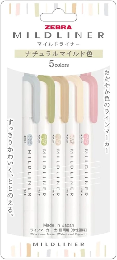 ZEBRA Mildliner Fluorescence Pen [Parallel Import Goods] (Natural Mild Colour) WKT7-5C-NTC