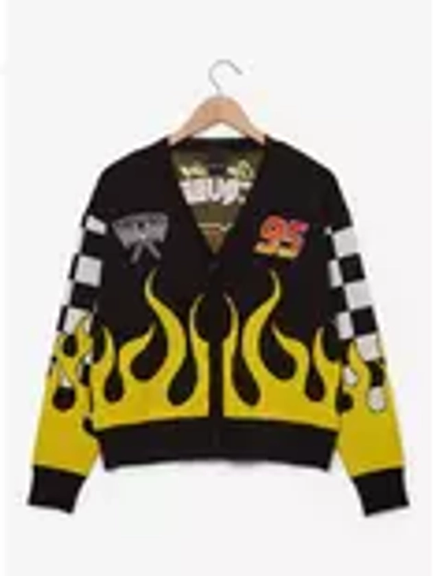 Disney Pixar Cars Lightning McQueen Flaming Checkered Women's Cardigan — BoxLunch Exclusive | BoxLunch