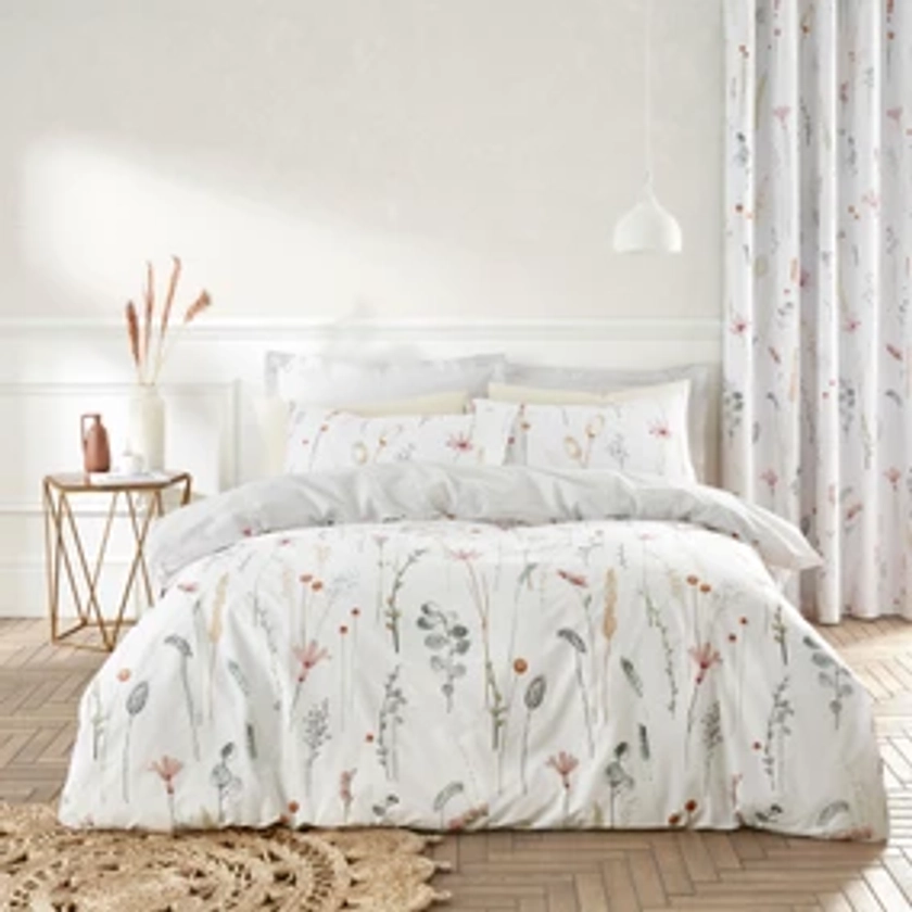 Dried Flowers Blush Duvet Cover and Pillowcase Set