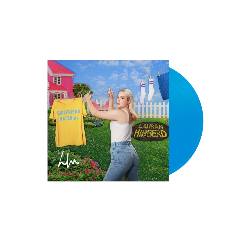 girlfriend material: Signed Sky Blue Vinyl LP - Lauran Hibberd