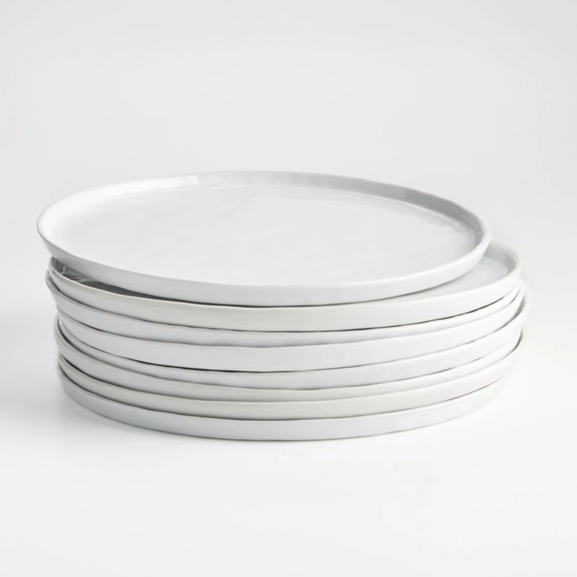 Mercer White Round Ceramic Dinner Plates, Set of 8 + Reviews | Crate & Barrel