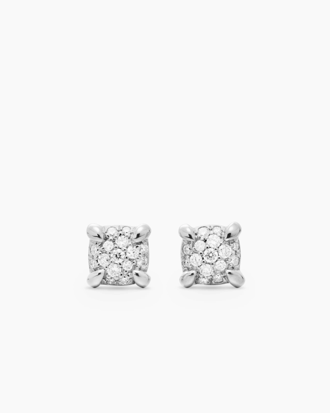 David Yurman | Petite Chatelaine® Stud Earrings in 18K Yellow Gold with Pavé Diamonds, 5mm