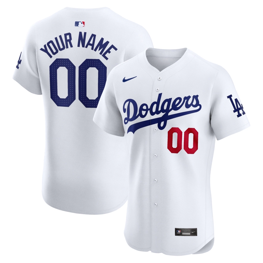 Men's Los Angeles Dodgers Nike White Home Elite Custom Jersey