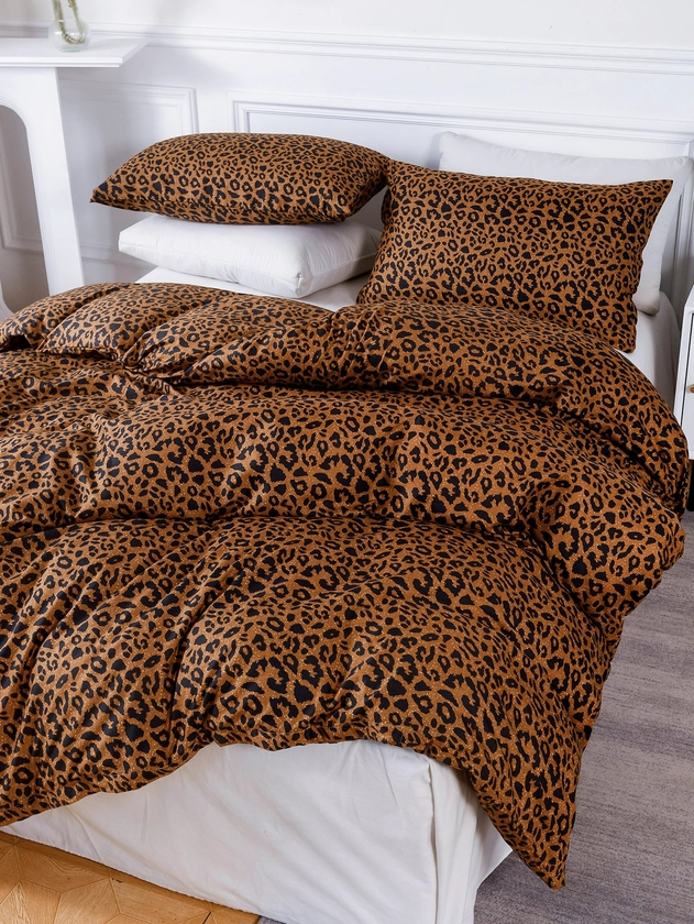 Leopard Pattern Duvet Cover Set Without Filler