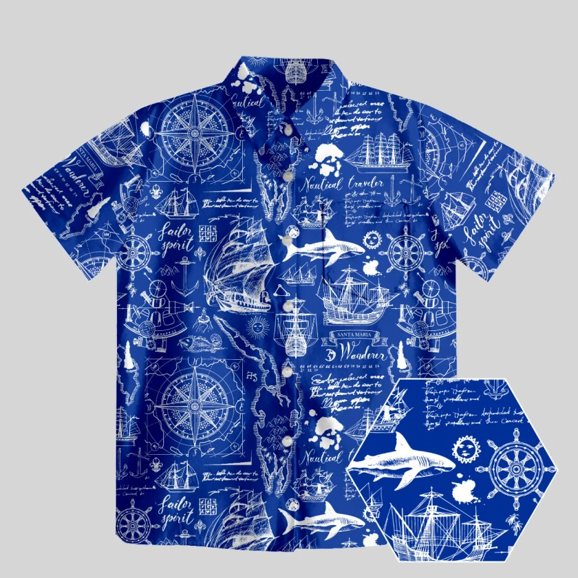 Geeksoutfit Pirates Dangerous Ocean Button Up Pocket Shirt for Sale onl