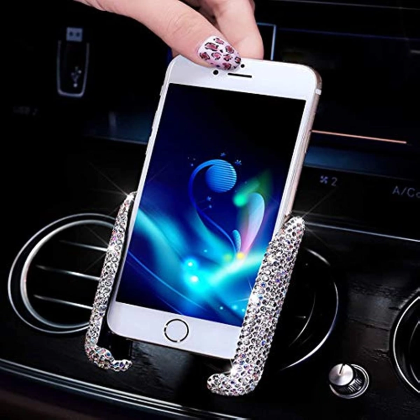 Crystal Car Phone Holder: 360°Adjustable Universal Phone Mount For Women & Girls - Perfect Gift For Your Car!