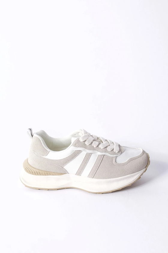 D-Luxe Contrast Sneaker - Bone/White | DECJUBA