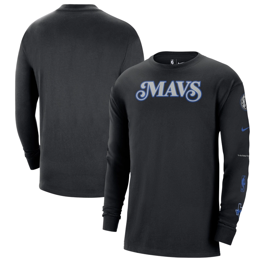 Men's Dallas Mavericks Nike Black 2023/24 City Edition Max90 Expressive Long Sleeve T-Shirt