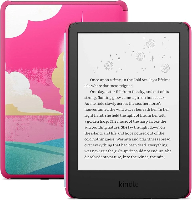 New Amazon Kindle Kids (16 GB) - If it breaks, we will replace it, includes ad-free books and cover, with glare-free display, faster page turns - Unicorn Valley