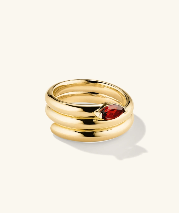 18k Gold Vermeil Boa Gemstone Coil Ring - Jewelry | Mejuri