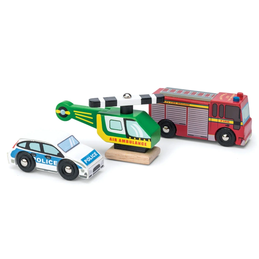 Emergency Vehicle Set | Kids Wooden Cars & Vehicles | Le Toy Van