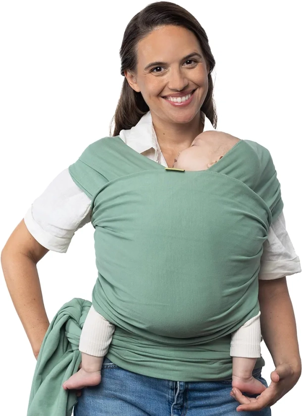 Boba Baby Wrap Carrier Newborn to Toddler - Stretchy Baby Wraps Carrier - Baby Sling - Hands-Free Baby Carrier Wrap - Baby Carrier Sling - Baby Carrier Newborn to Toddler 7-35 lbs (Sage Green)