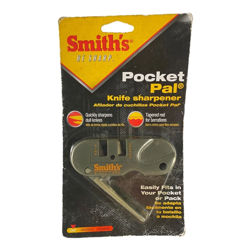 Smith S Pocket Pal Pp1 Knife Sharpener Gray Easily Fits in Pocket New Sealed