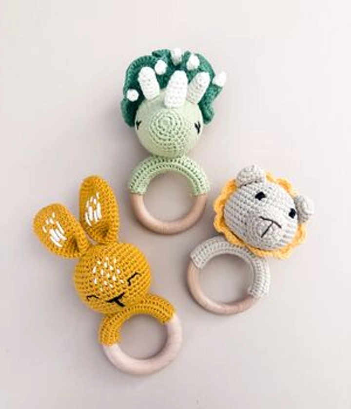 Crochet Baby Teething Rattles