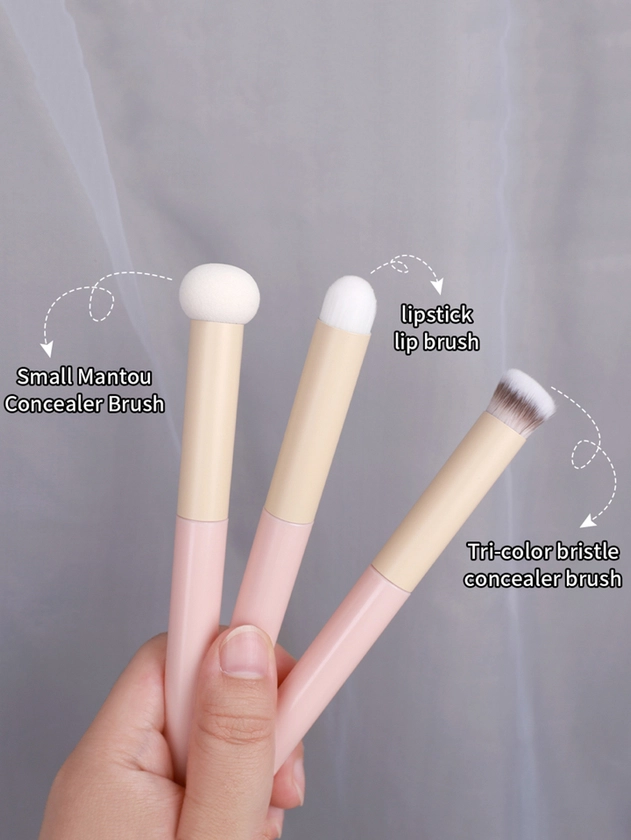 Brocha correctora, Set de brochas de maquillaje de 3 piezas con esponja, brocha correctora, brocha para labios, brocha para base Black Friday,pinceles de maquillaje brochas para maquillaje cepillo maquillaje pincel maquillaje pinceles para maquillaje brochas maquillaje pinceles maquillaje cepillo maquillaje