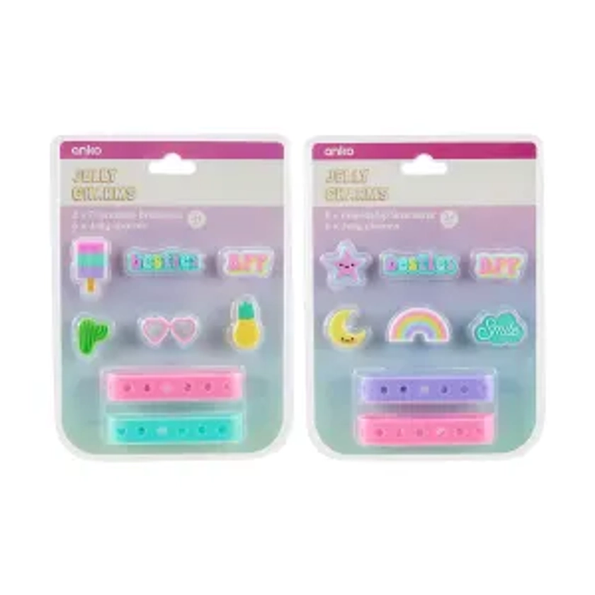 2 Pack Bracelet and Jelly Charms Set - Assorted