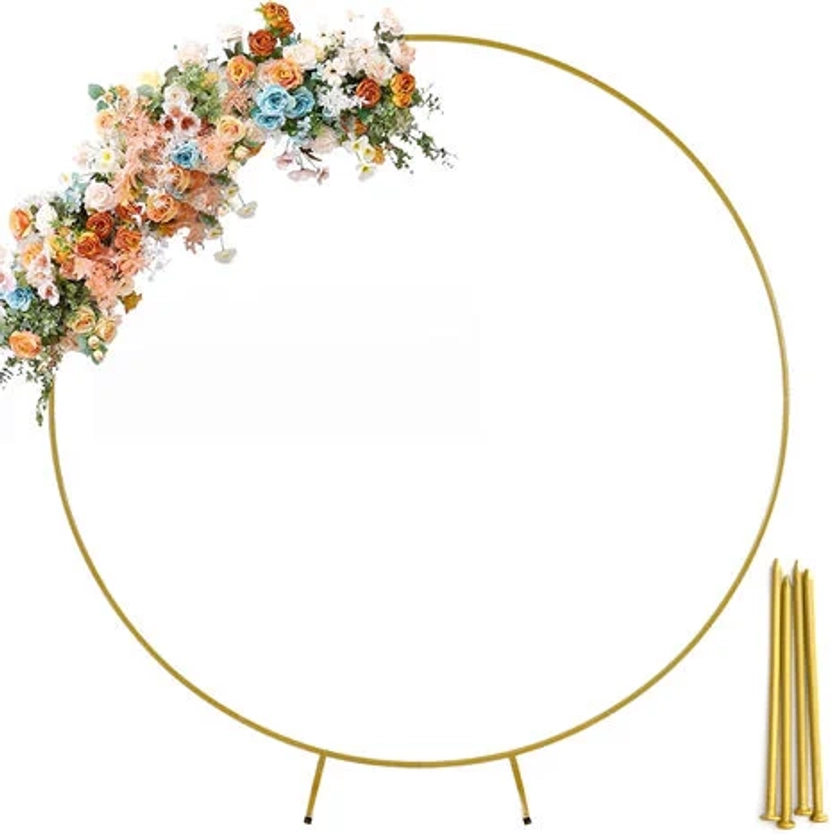Arche porte décorative pour mariage Rond Dia.2m kit d'arche de ballon en métal pour décoration de mariage la décoration de fête d'anniversaire couleur dorée