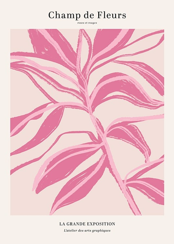 Pink Floral Illustration Plakat