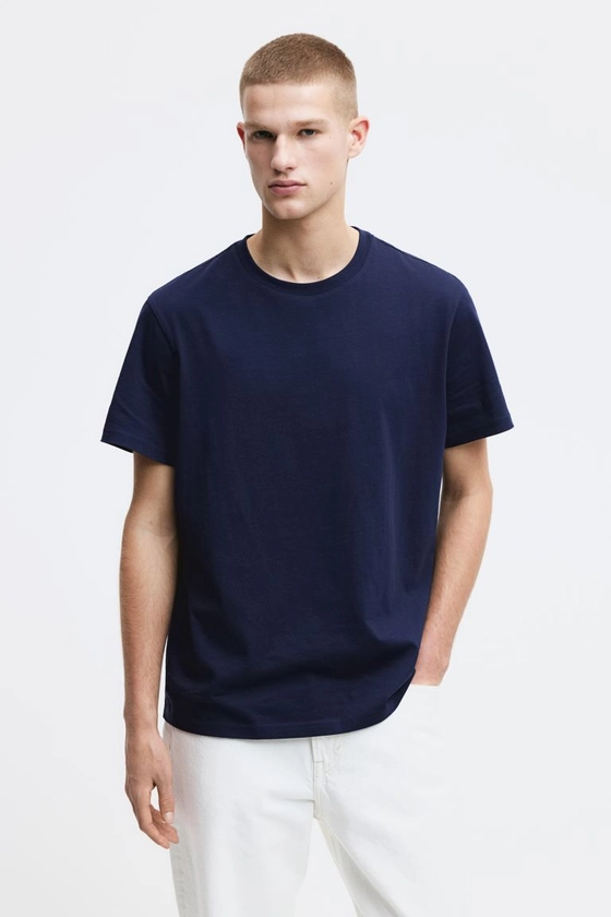 T-shirt Regular Fit - Bleu foncé - HOMME | H&M FR