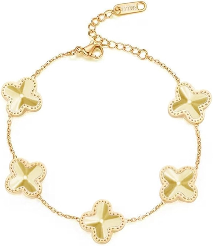 Amazon.com: LYTWS 18K Gold Plated Lucky Bracelet |Adjustable Bracelets| Cute Link Bracelets Jewelry Gifts for Women Teen Girls,Gold: Clothing, Shoes & Jewelry
