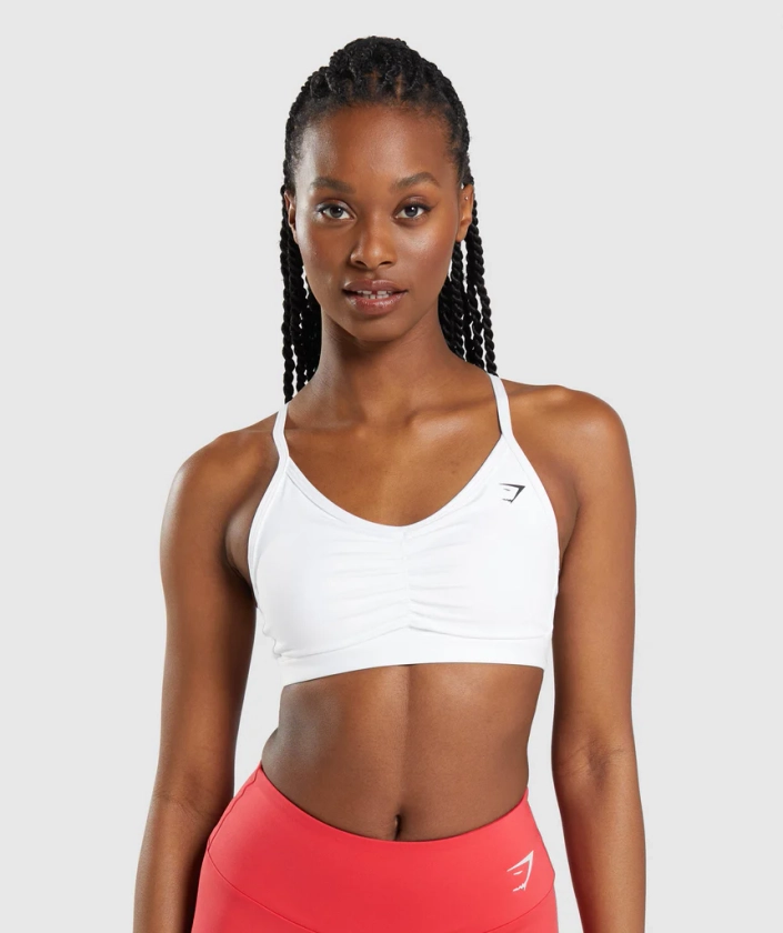 Gymshark Ruched Sports Bra - White