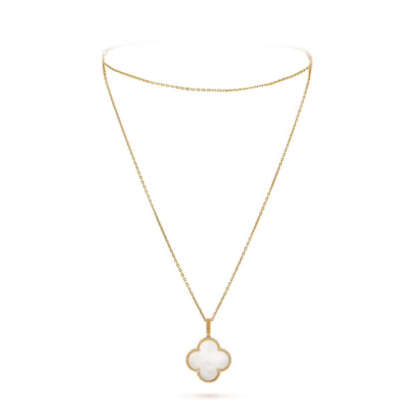 Magic Alhambra long necklace, 1 motif 18K yellow gold, Mother-of-pearl - Van Cleef & Arpels