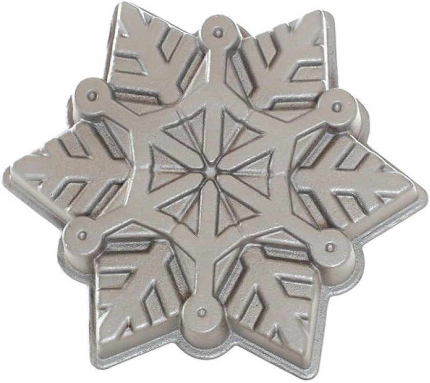 Nordic Ware Snowflake Cake Pan, Christmas Themed Cake Mould Tray, Cast Aluminium Cake Tin, Snowflake Cake Pan for Christmas Cake, Made in The USA Colour: Silver : Amazon.co.uk: Home & Kitchen