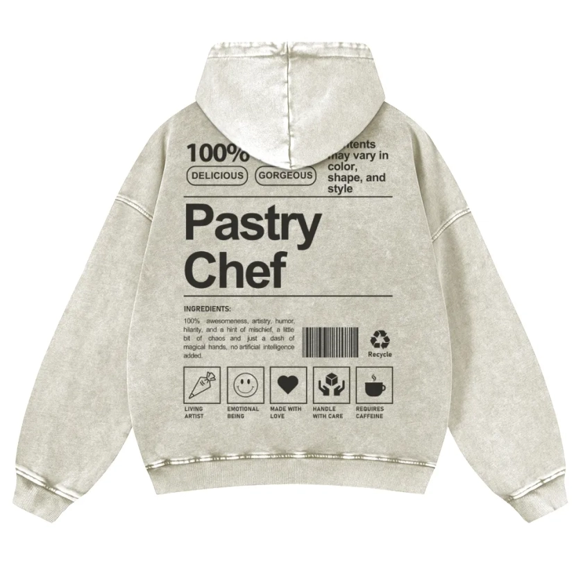 Pastry Chef Casual Washed Hoodie