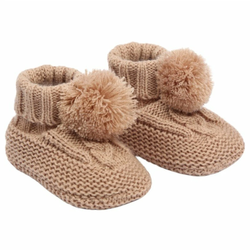 Coffee Knitted Booties