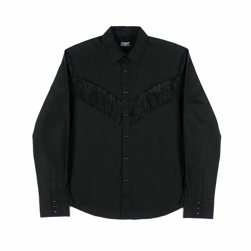 Around Town - Black Fringe Western Shirt | Straight To Hell Apparel