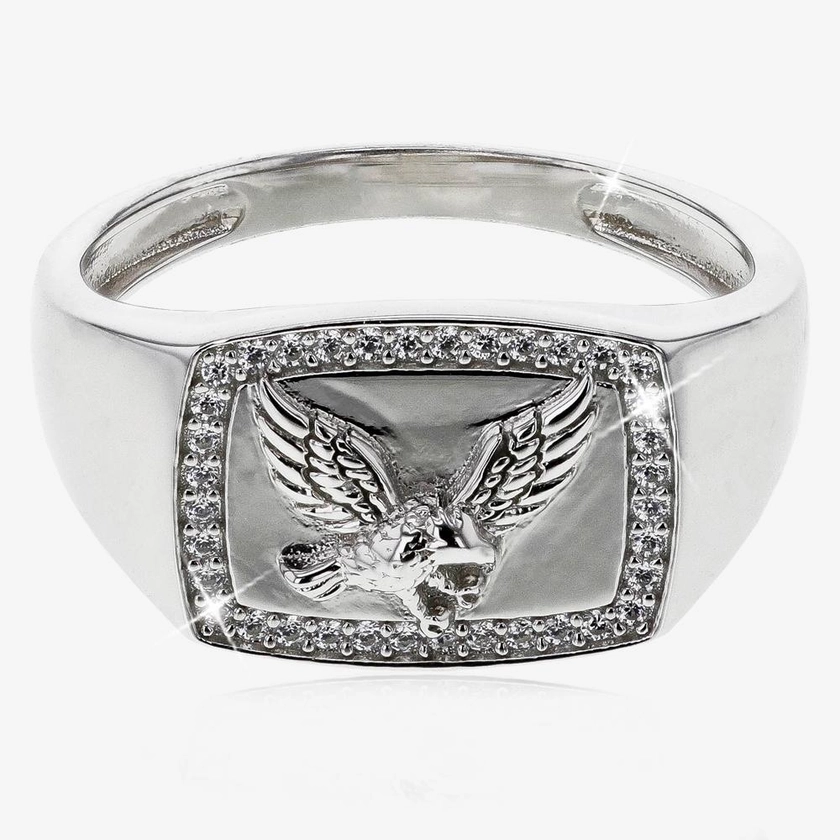 Silver Men's Eagle Ring