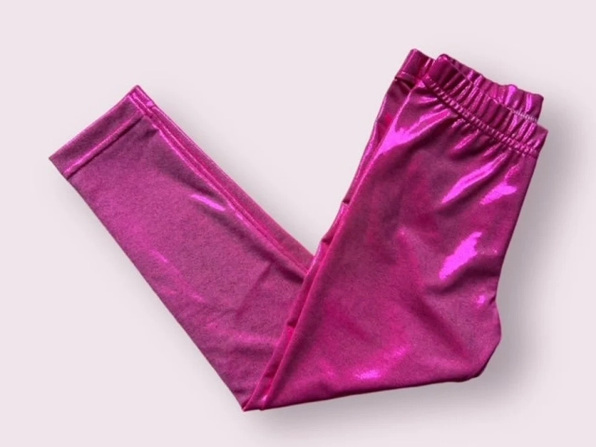Hot Pink Metallic Legging for Girl, Toddler Legging, Birthday Gift for Granddaughter, Party Pant for Baby, Dance Clothes for Tween, Spandex - Etsy