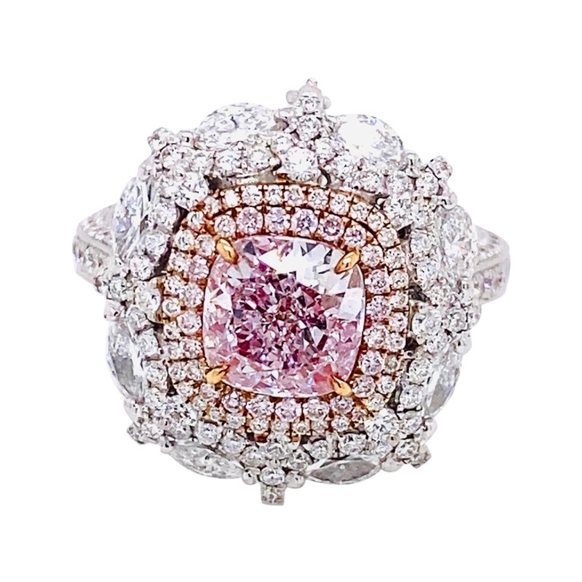 Emilio Jewelry Gia Certified Pure Light Pink Diamond Ring For Sale at 1stDibs | emilio diamond, pure light diamond, how many carats is pure diamond