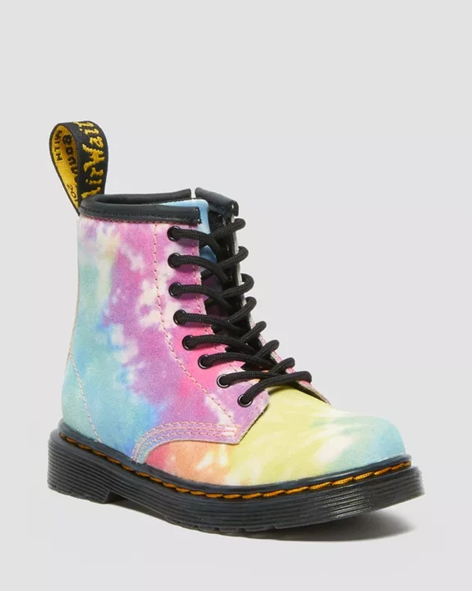 DR MARTENS Boots 1460 en cuir tie-dye &agrave; lacets pour tout-petit